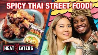 INSANELY Spicy Thai Street Food Boat Noodles + Chicken Wings with Denzel Curry  Heat Eaters