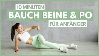 BEINE BAUCH & PO Workout  für Anfänger  ohne Springen Kniebeugen Ausfallschritte  Tina Halder