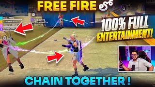 FreeFire X Chained Together + MBG SQUAD = 100% Entertainment   Free Fire Telugu - MBG ARMY