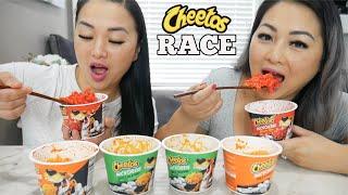 FLAMING HOT CHEETOS MAC&CHEESE RACE *SISTER EDITION LETS EAT  SASVlogs