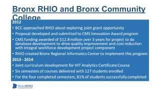 Workforce Development Bx RHIO