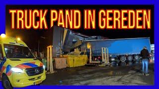 Truck driven into building - VOLUNTEERS DUTCH FIREFIGHTERS -