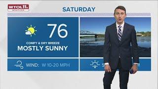 Breezy dry and cooler-feeling weather for the weekend  WTOL 11 Weather