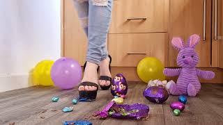 Easter treats crushed by heels  Food crush & ASMR