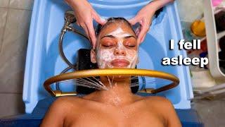 ASMR Relaxing Vietnamese Headspa Water Massage with Facial and Ear Candling
