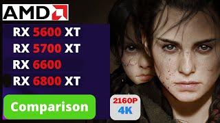 Comparison RX 5600xt RX 5700xt RX 6600 RX 6800xt cards 2160P 4K