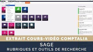 SAGE  présentation des rubriques et de loutil de recherche - Cours vidéo COMPTALIA