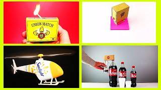 4 Amazing Invention   Matchbox to Lighter fier  RC Helicopter  Coca Cola Fountain  Self Stamps