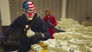 GTA 5 - EPICBank Robberywith Franklin Michael Lamar Bank Heist Mission Plane Escape