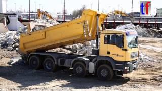 MAN TGA Dump Truck Dumping  4a Kipper Germany 2015.