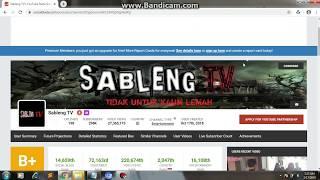 PENDAPATAN YOUTUBER SABLENG TV DARI YOUTUBE..