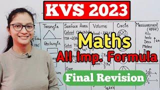 KVS PRT Maths All Important Formula in Single Video  KVS Maths Final Revision Video  KVS Maths 