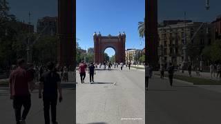 Arc de Triomf and Passeig de Lluís Companys in Barcelona Spain