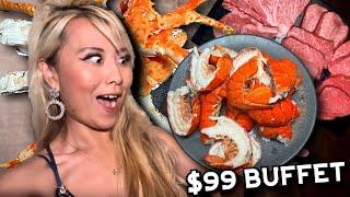 $100 BUFFET WITH A5 WAGYU - KING CRAB - LOBSTER AT NIKU X IN LOS ANGELES #RainaisCrazy