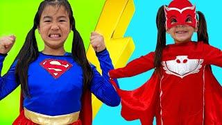 Superheroes and Villains  Jannie and Ellie Nursery Rhymes & Kids Songs Pretend Play