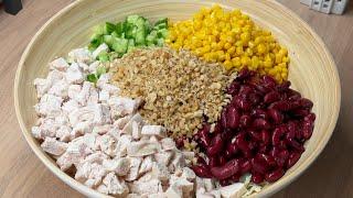 WELL VERY TASTY SALAD WITH PEKING CABBAGE. ALL OF HIS FRIENDS ARE CRAZY ABOUT HIM.