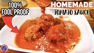 How to make PERFECT HOMEMADE Tomato Sauce with the JUICIEST MEATBALLS  FOOLPROOF Recipe