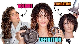 3 OF THE BEST WAYS TO DIFFUSE CURLY HAIR for definition volume or elongation