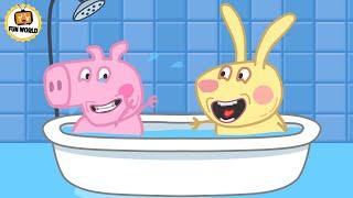 George and Richard bathe together #peppapig #peppapigparody #funnycartoon
