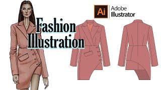 Fashion illustration Draw a jacketAdobe Illustrator