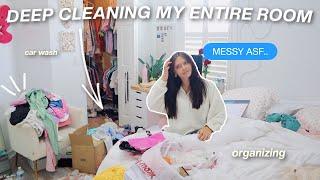 getting my life together VLOG Deep cleaning my room car wash organizing