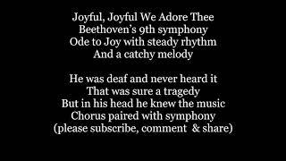 BEETHOVEN SYMPHONY NINE 9 Lyrics Words Text Trending Sing Along Music song ODE TO JOY JOYFUL JOYFUL