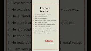 My favourite teacheressay on my favourite teacher10 lines on my favourite Teacher