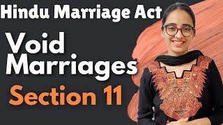 Hindu Marriage Act  Void marriages - Section 11 Effects of Void marriages  With Illustrations