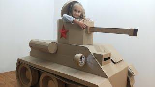 How to Make a Cardboard Playhouse Tank  DIY Playhouse