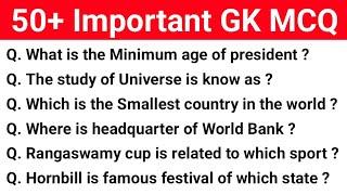 50 Important GK MCQ  General knowledge Important Questions for all competitive exam