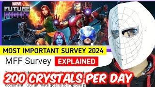 100 Crystals Per Day Most Important MFF Survey 2024  MFF Survey explained