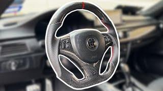 BMW Flat-Bottom Carbon Fiber Steering Wheel Install  E90 E92 328i 335i M3