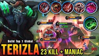 23 Kills + MANIAC Terizla Red Build Insane LifeSteal - Build Top 1 Global Terizla  MLBB