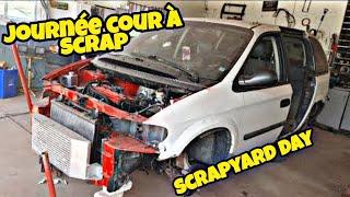 journée cour a scrap  scrapyard day  dodge caravan srt4