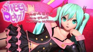 60fps Full風 Sweet Devil - Hatsune Miku 初音ミク Project DIVA Arcade English lyrics Romaji subtitles