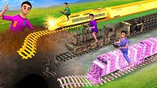 పేదవాడి రైలు పందెం - Poor Mans Train Race 3D Animated Telugu Moral Stories  Maa Maa TV Telugu