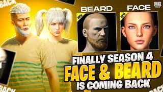 Get Season 4 Faces & Beard  M19 Royal Pass Redeem Rewards New Royal Pass PUBGM