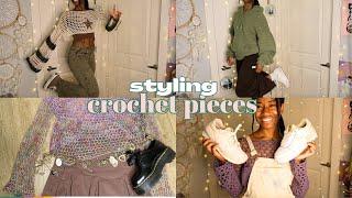 how to style crochet clothing  styling my crochet pieces  crochet lookbook