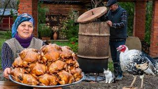 Cooking HOT SMOKED Chicken in BARREL - is the Perfect BBQ recipe