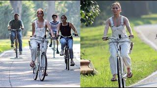 Jennifer Lopez With Her Son Max For A Bike Ride In The Hamptons