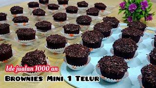 LARIS MANIS  CUMA 1 TELUR BROWNIES MINI TANPA DCC  1 RESEP JADI 37 PCS