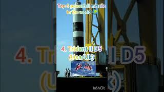 Top 5 powerfull missile in the world #shortvideos # shorts # viral shorts