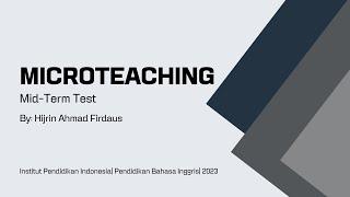 Microteaching Mid-Term Test