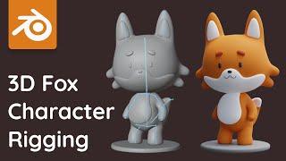 3D Fox Character Rigging  Blender Tutorial for Beginners RealTime