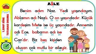 1.Sınıf Süre Tutarak Okuma Çalışması -21 I Aile Metni I 33  Kelime I Okuması Zayıf Öğrenciler için