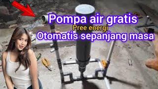 Tukang ledeng membuat pompa air gratis dan otomatis tanpa listrik  dari pipa paralon DIY