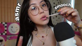 ASMR 1 Hour of Lipgloss Application Tapping Kisses and Mouth Sounds Looped