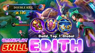 CRAZY TANK & BEST BUILD 5KILL GAMEPLAY  EDITH ROAMING  BUILD TOP 1 GLOBAL EDITH - MLBB