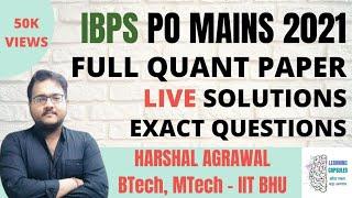 IBPS PO MAINS 2020 QUANT MEMORY BASED PAPER  YASHRAJ SIR  HARSHAL SIR