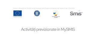 Tutorial - Activități previzionate MySMIS